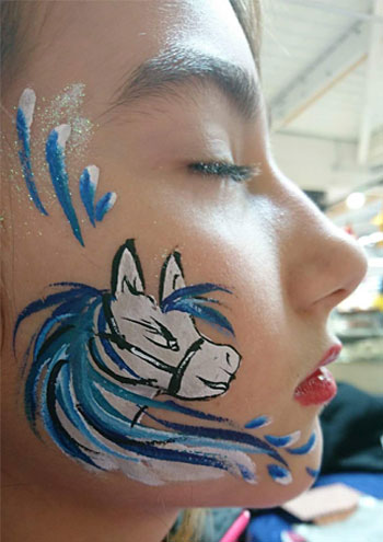 maquillage enfant licorne bleu arts